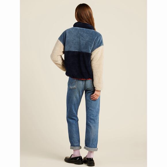 Trovata Birds of Paradis Casey Bluestone Sherpa Pullover Fleece Sweatshirt - Picture 3 of 8